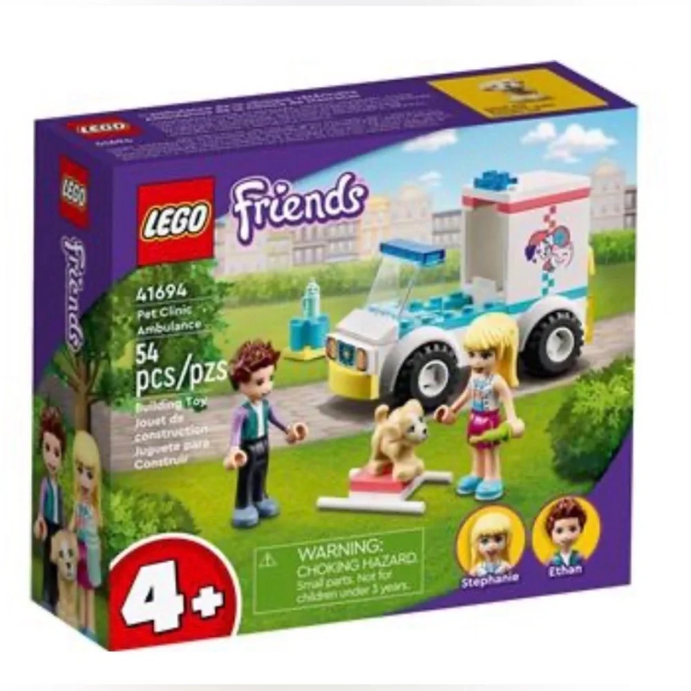 Lego friends pet clinic ambulance set 41694 new in sealed package 54 pieces rare